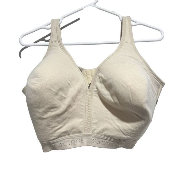 Cacique Bra Size 42DDD Cream Cotton Unlined Full Coverage No-Wire - Picture 1 of 5
